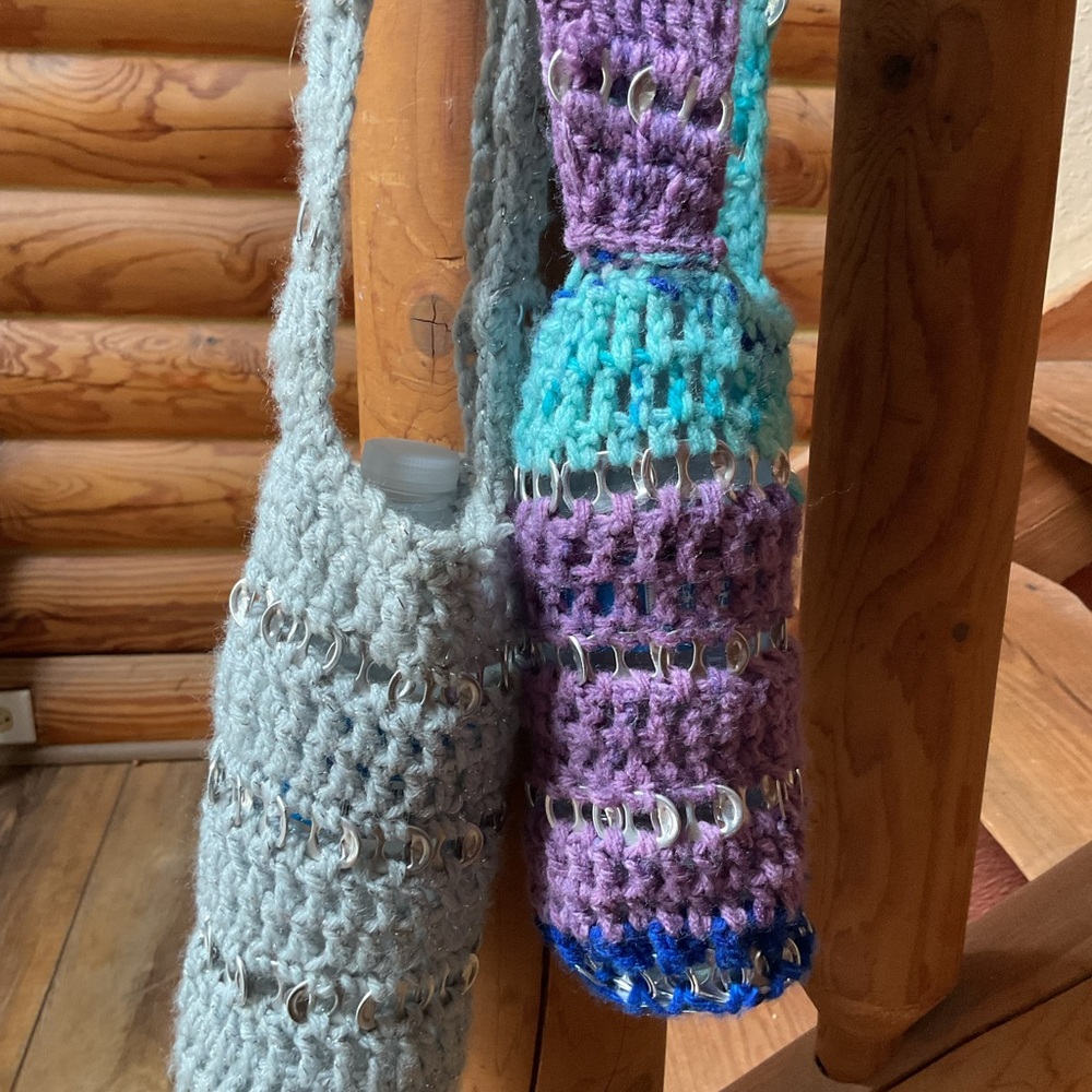 Chic Crochet water Bag Set - Gray and Multicolor
